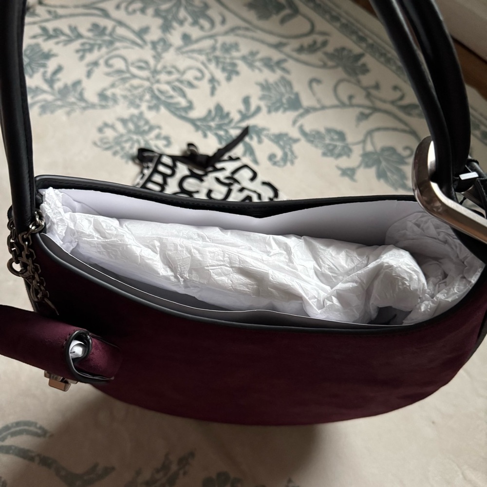 Brand New Marc Jacobs The Large Dual Hobo Bag (in dark plum suede) - Picture 5 of 7